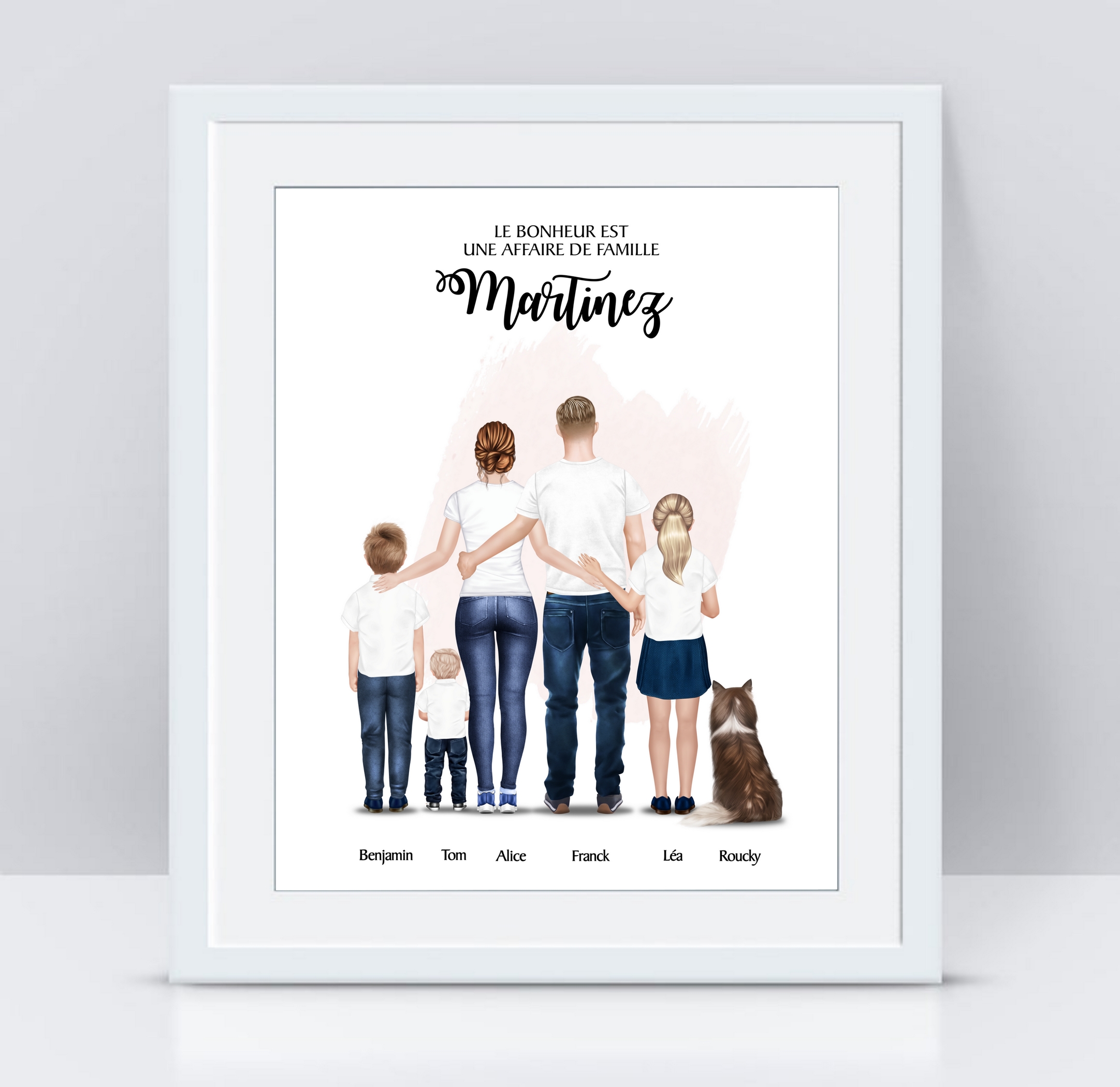 Portrait illustration famille à personnaliser • affiche