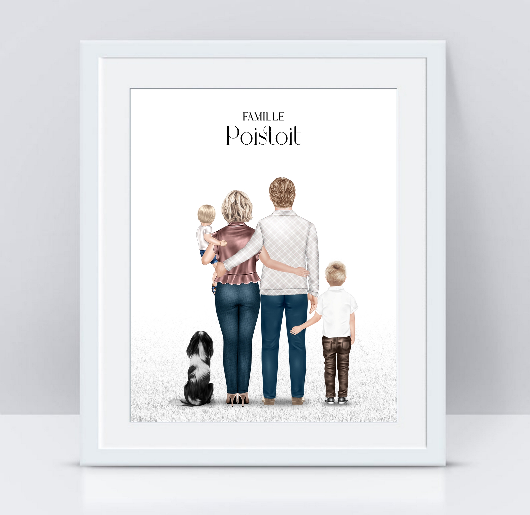 Affiche portrait de famille personnalisable avec personnages