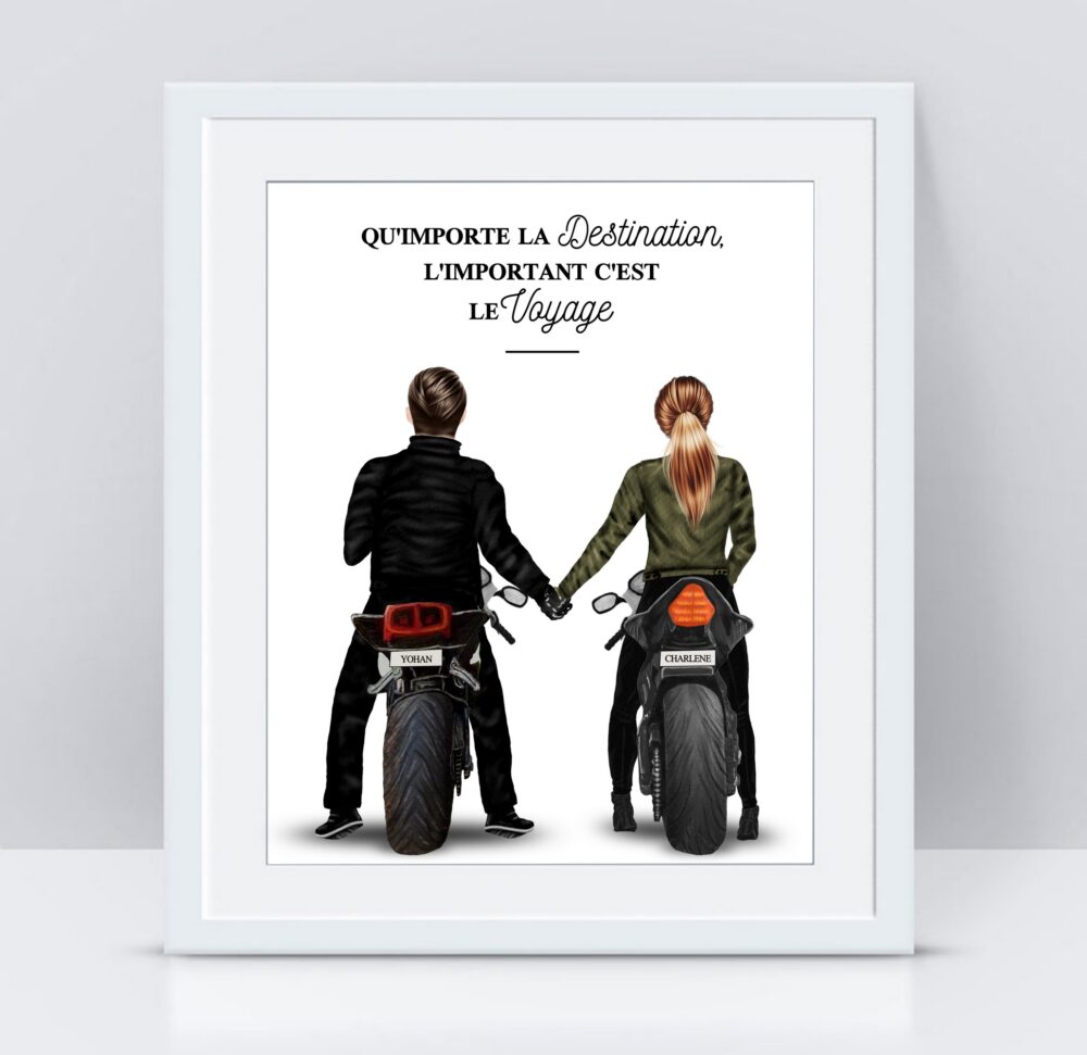 cadeau couple motard